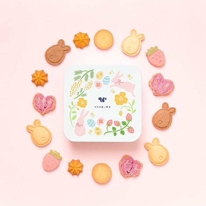 ぴょんと春が跳ねだすクッキー缶 | snaq.me store (スナックミーストア)