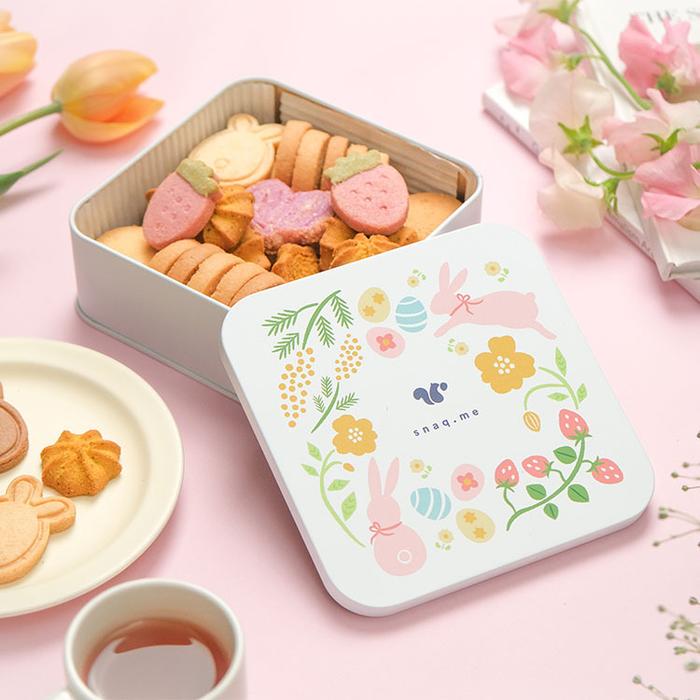 ぴょんと春が跳ねだすクッキー缶 | snaq.me store (スナックミーストア)