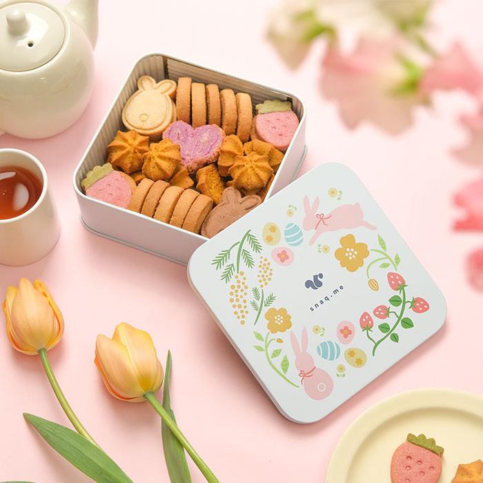 ぴょんと春が跳ねだすクッキー缶 | snaq.me store (スナックミーストア)